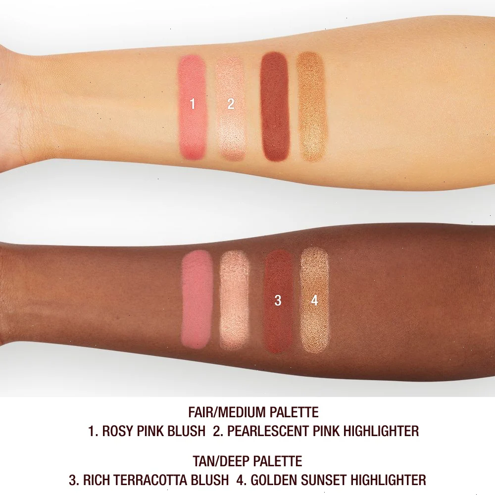 HOLLYWOOD BLUSH & GLOW GLIDE PALETTE - LIGHT TO MEDIUM - Image 6